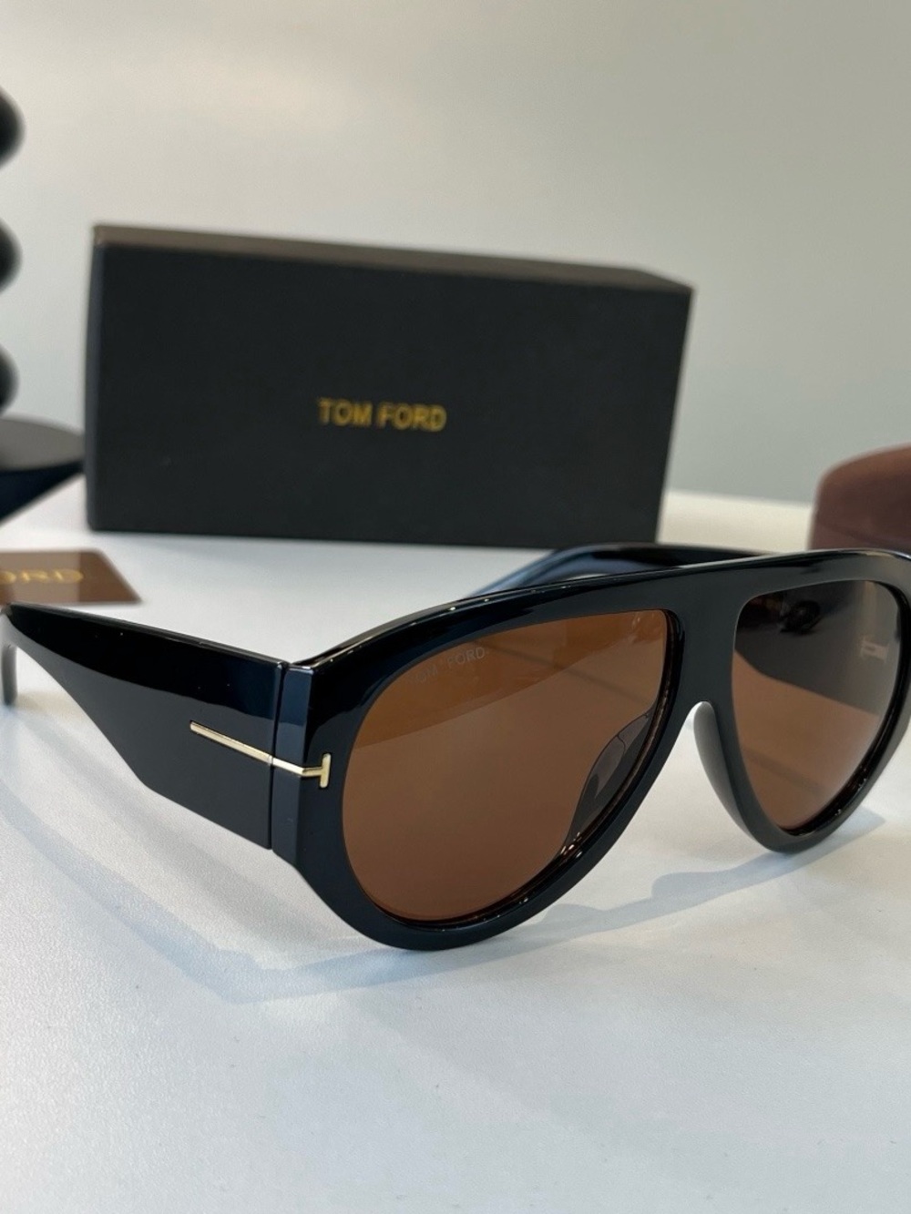 Tom Ford Black Frames with Brown Lenses Cat-Eye Sunglasses